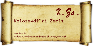 Kolozsvári Zsolt névjegykártya