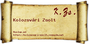 Kolozsvári Zsolt névjegykártya